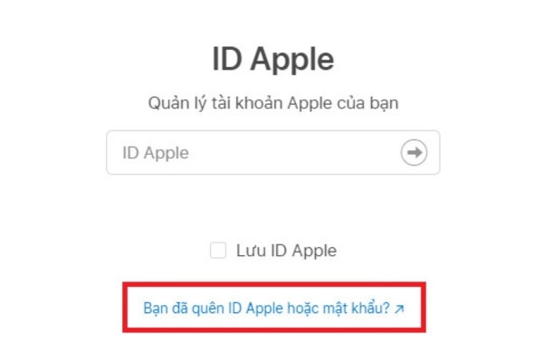 Quên ID hoặc Pass