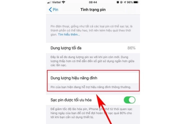 Xem dung lượng hiệu năng