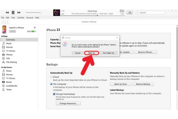 Bước 5 restore iphone 13