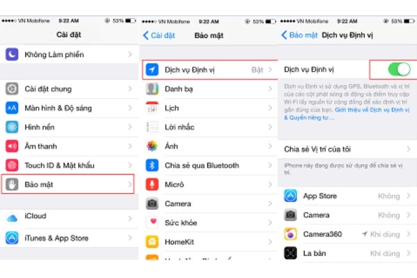 Cách tắt định vị