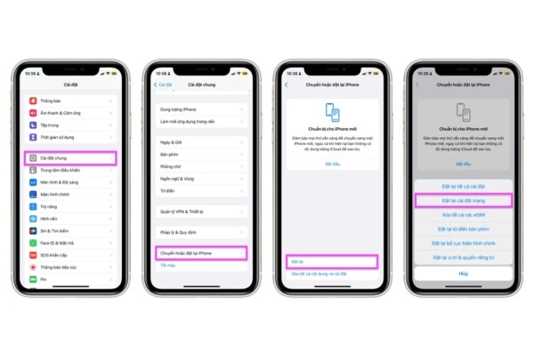 Đặt lại mạng iphone
