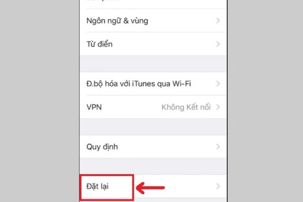 Cuộn xuống chọn đặt lại