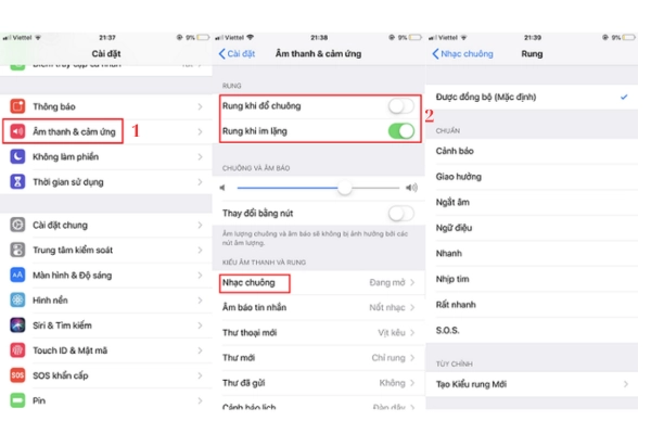 Các bước bật chế độ rung iphone