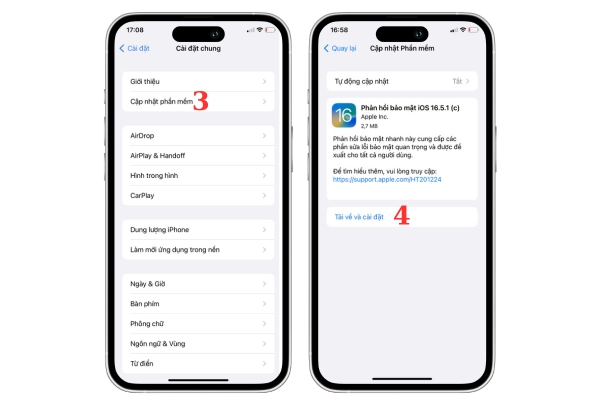 hoàn thành cập nhật ios