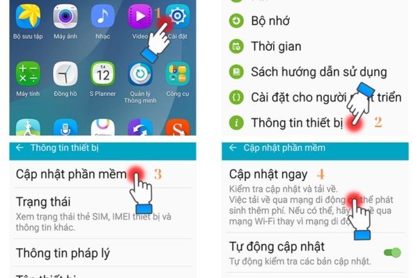 Các bước cập nhật phần mềm