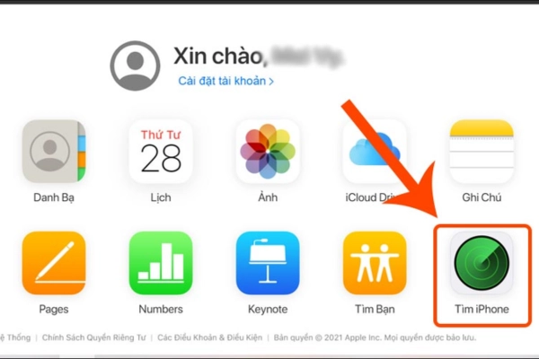giao diện iCloud