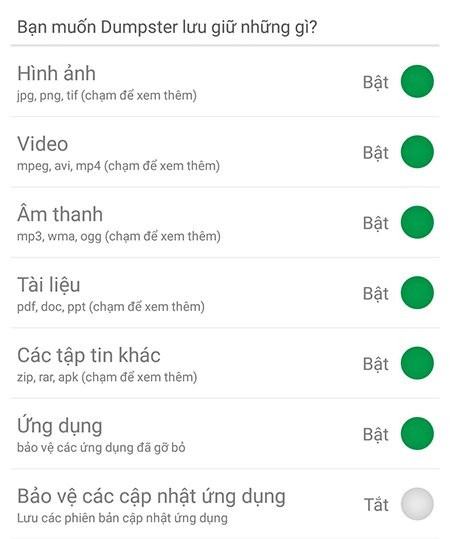 khôi phục dữ liệu trên Android 5