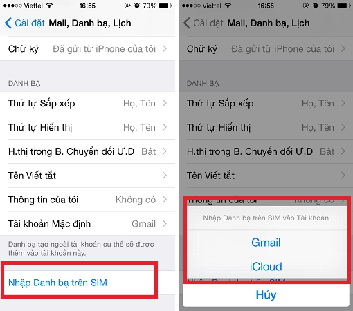 lấy lại danh bạ bị mất trên iphone 2