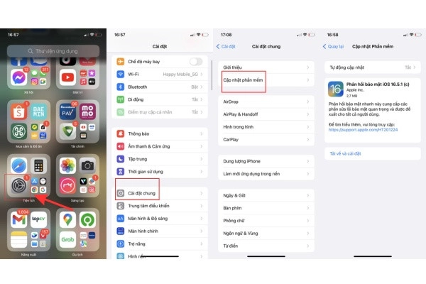 Các bước cập nhật ios