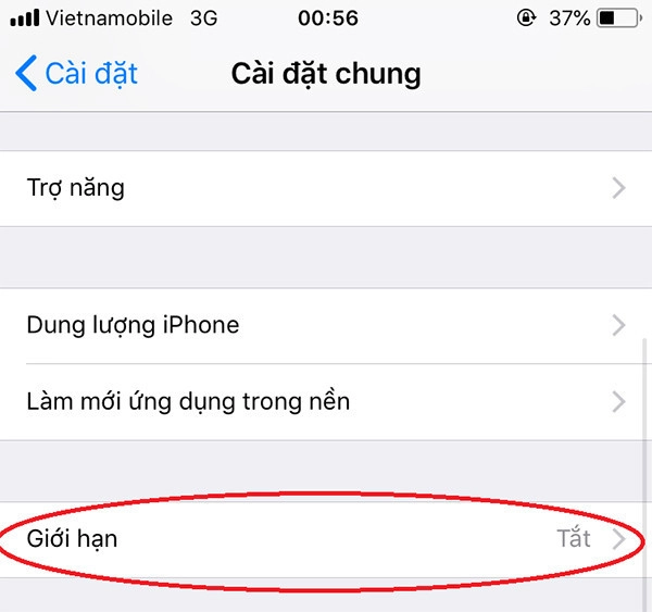 mật khẩu giới hạn mặc định của iPhone 4