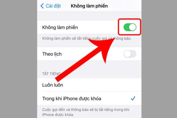 Bật/tắt chế độ khong làm phiền