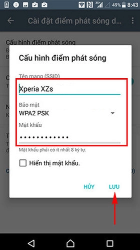 Phát Wifi trên Sony Xperia XA 6