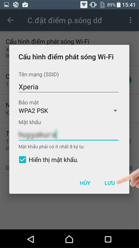 phát Wifi trên Sony Xperia Z5 8