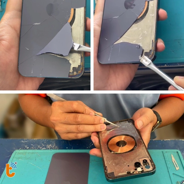 Tách keo cũ trên sườn