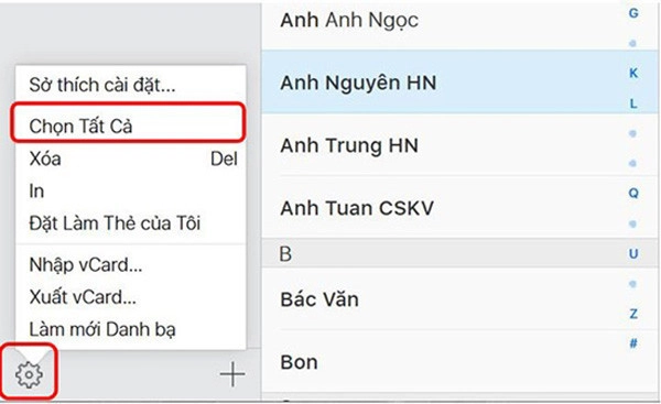 Xuất danh bạ từ iPhone ra file VCF 3