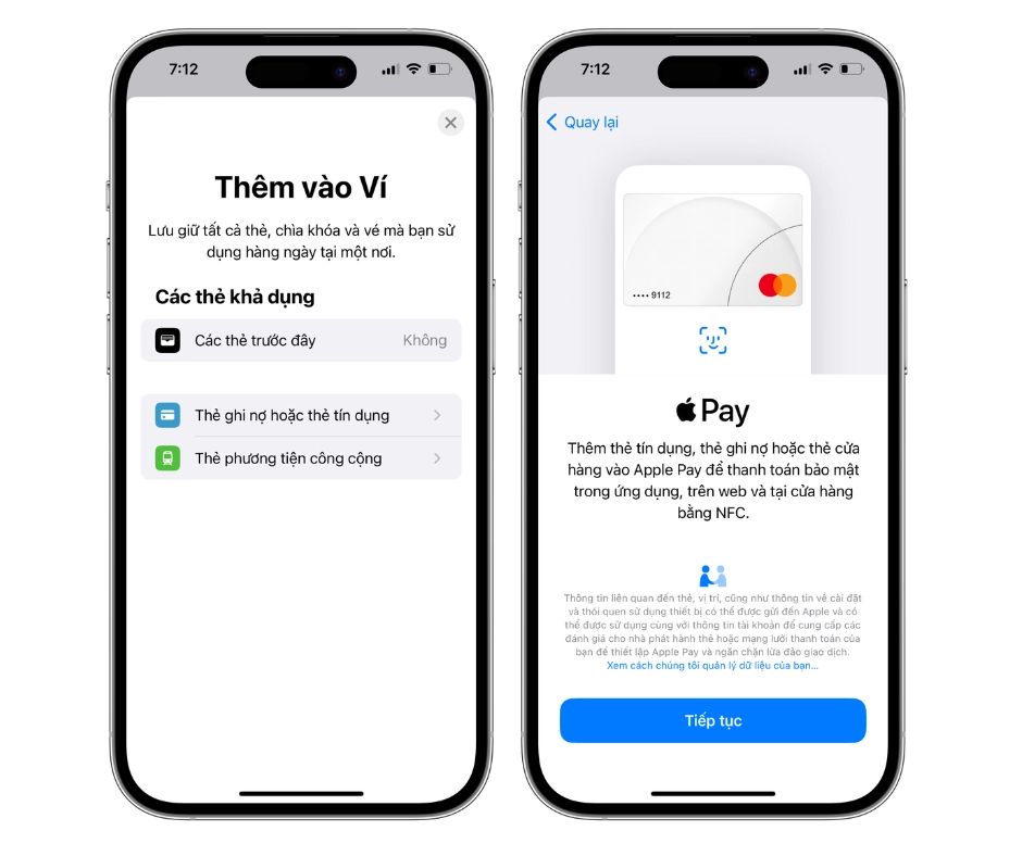 Giao diện ví Apple