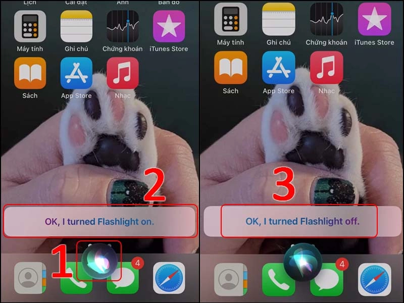 bật đèn pin iphone 6 3