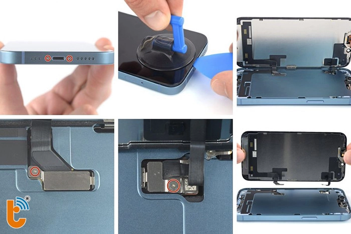 Các bước tháo màn hình iPhone 14