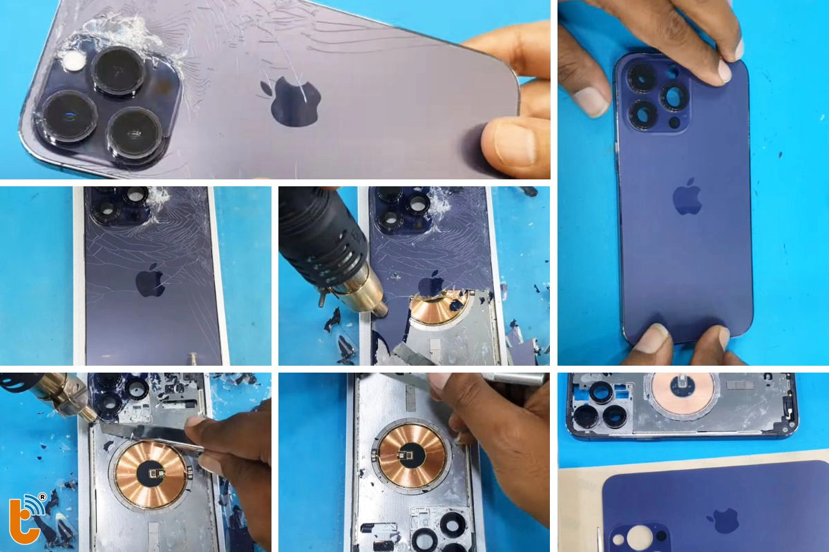 Các bước thay kính lưng iPhone 14 Pro max