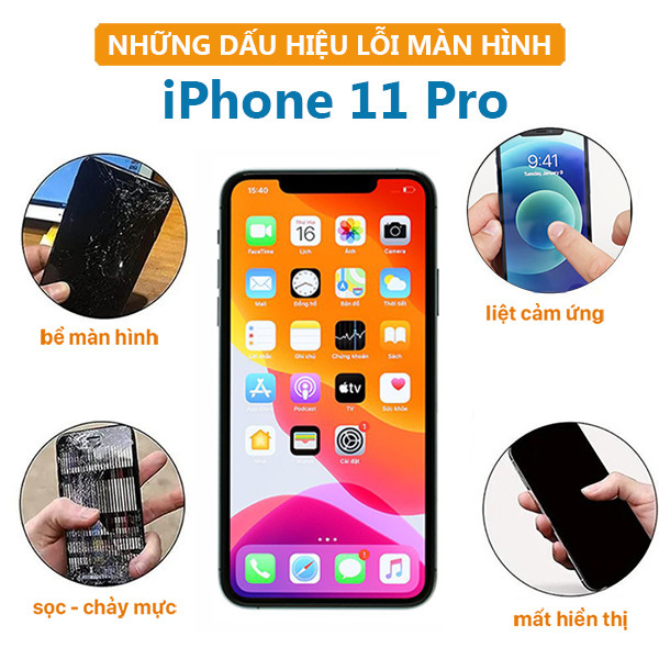Các dấu hiệu lỗi màn hình iphone  11 pro