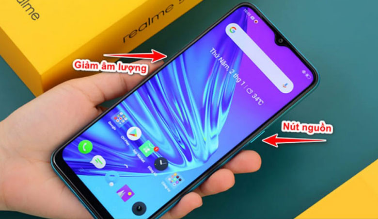 cách chụp màn hình điện thoại realme 1