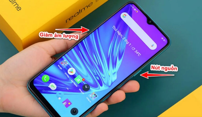 cách chụp màn hình điện thoại realme 1