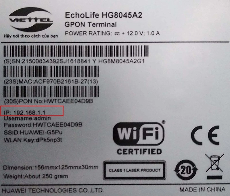 cách đổi mật khẩu wifi viettelv 2