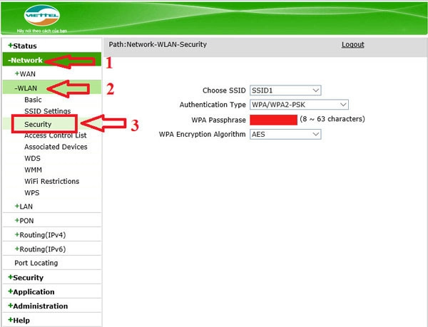 cách đổi mật khẩu wifi viettel 6
