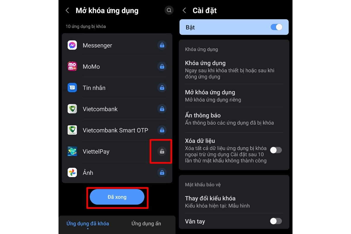 Hoàn thành xóa ứng dụng