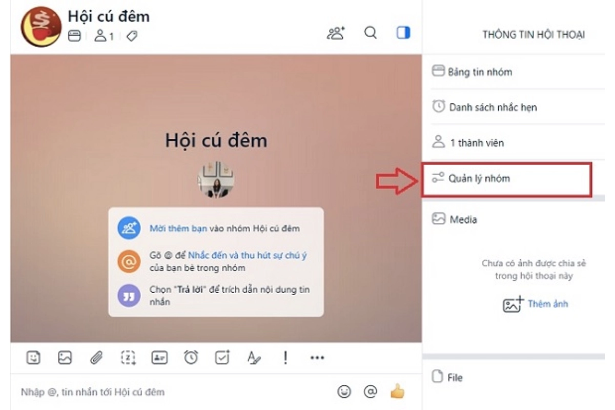 cách quản lý quyền trong nhóm chat zalo 3