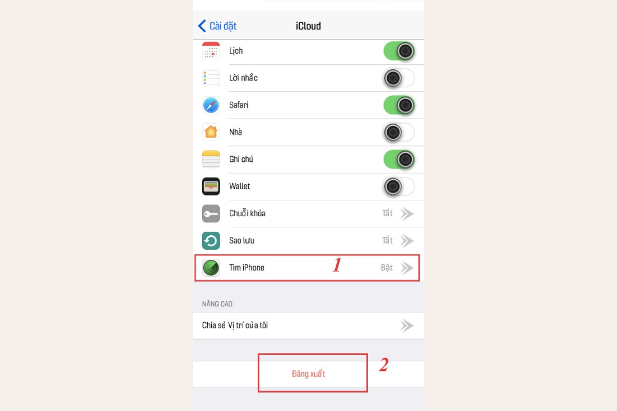 cách sestore iphone 1