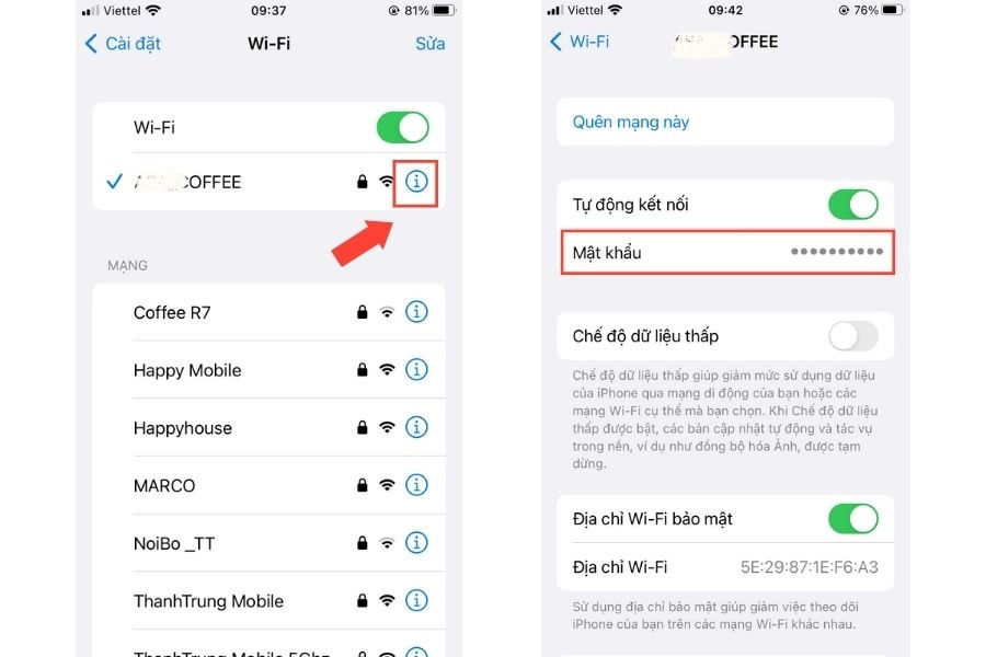 Xem mật khẩu wifi trên iPhone 1