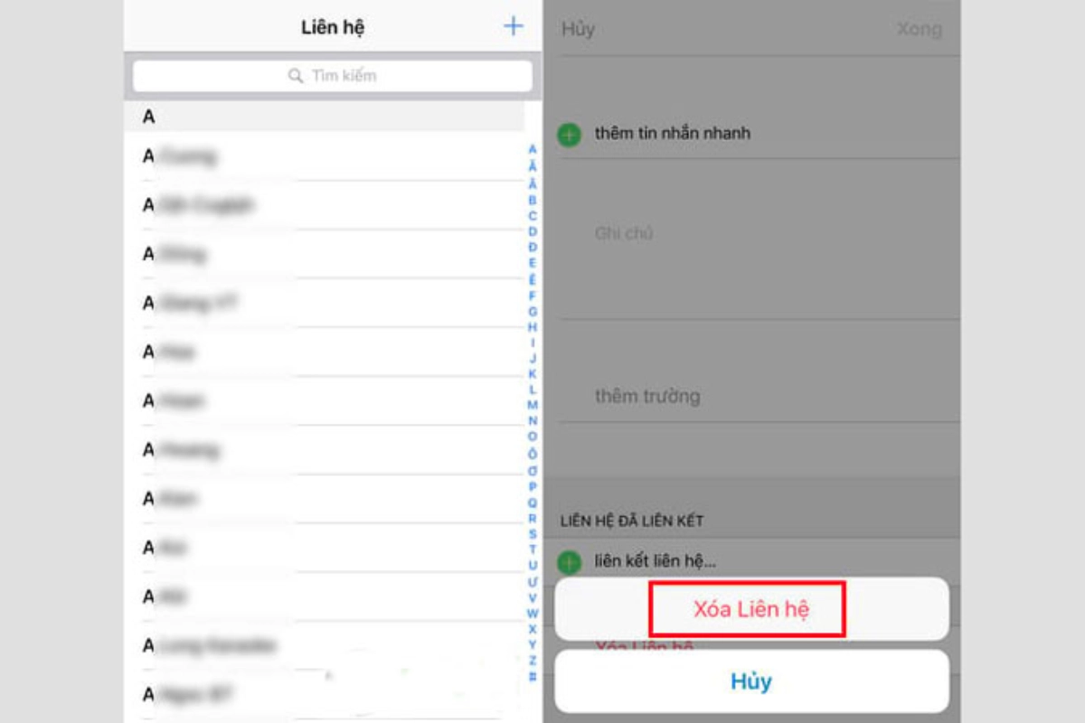 Cách xoá tất cả danh bạ trên iPhone 6/6 Plus