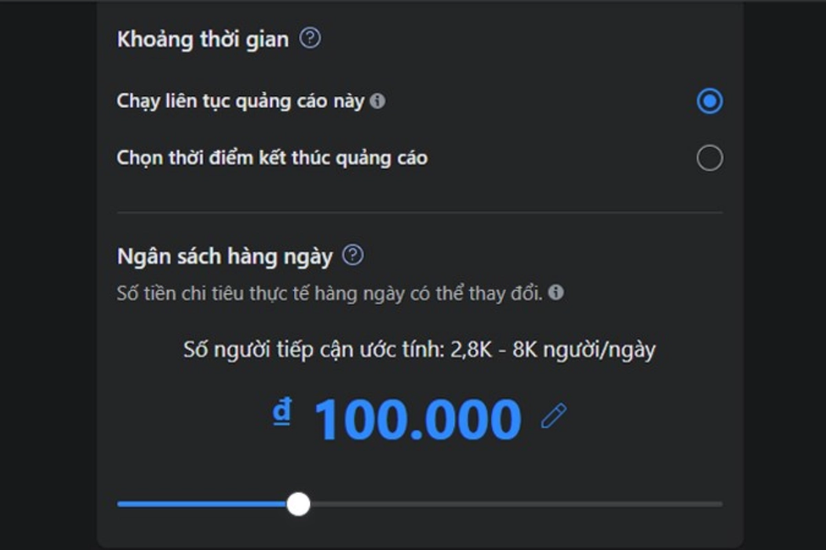 Thiết lập ngân sách và lịch trình