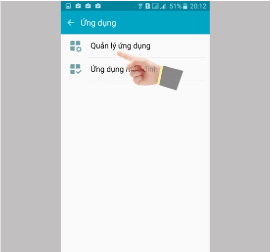 Vào quản lý ứng dụng
