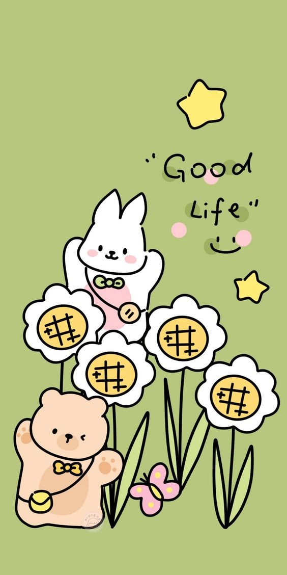 Hình nền iphone 6s plus cute thỏ và gấu