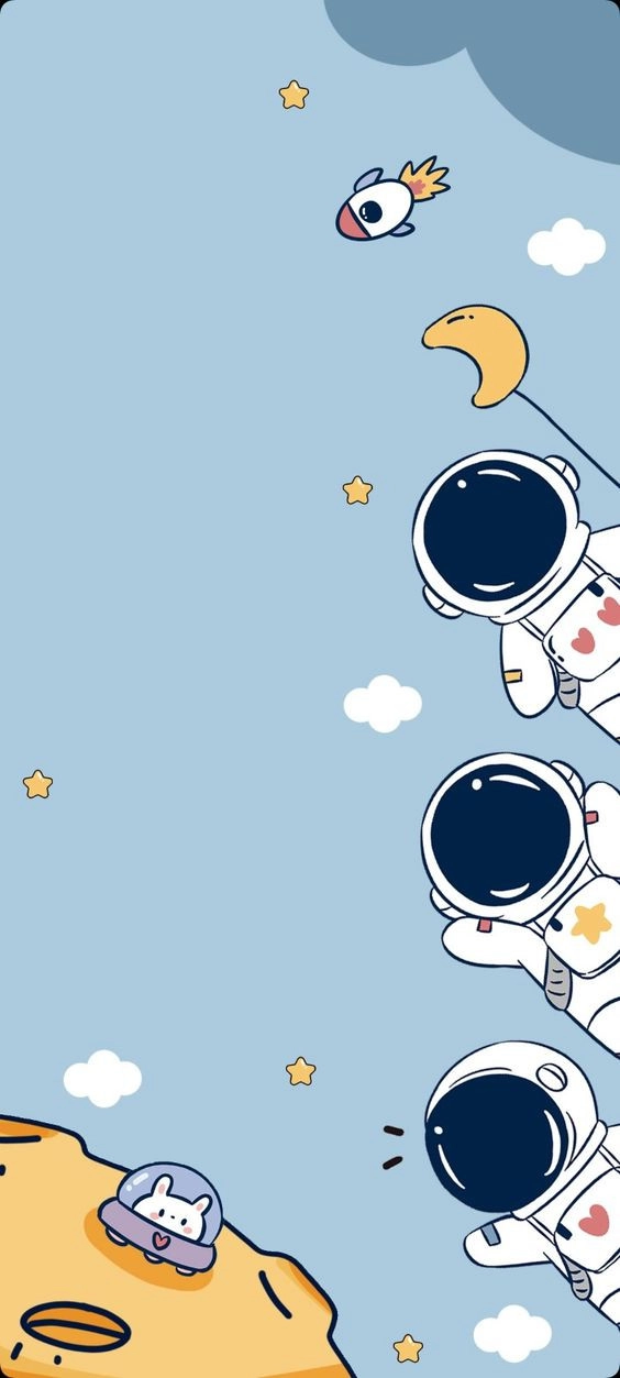 Hình nền vũ trụ phi hành gia cute 7