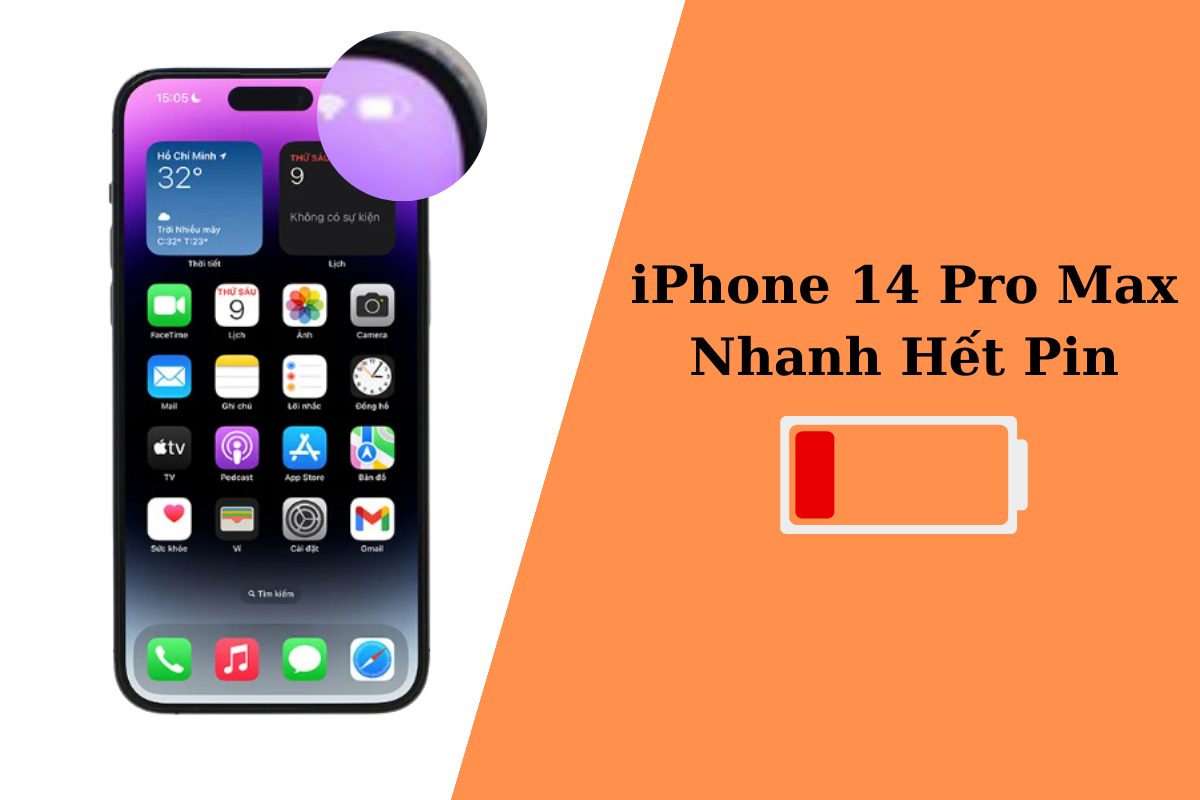 iPhone 14 Pro Max nhanh tụt pin - Top 5 cách khắc phục hiệu quả
