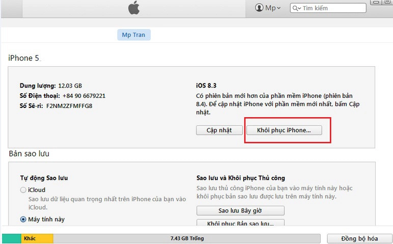 iPhone 7 bị tắt màn hình 5