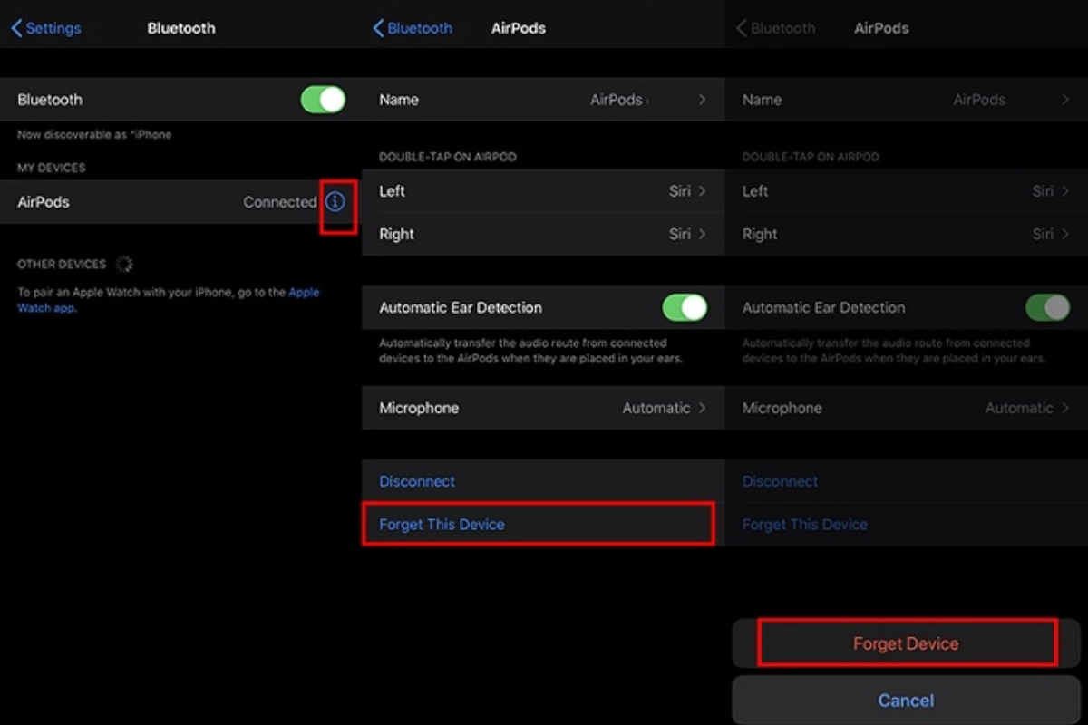 Quên thiết bị đã kết nối