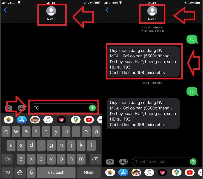 Kiểm tra dịch vụ Viettel qua 1228