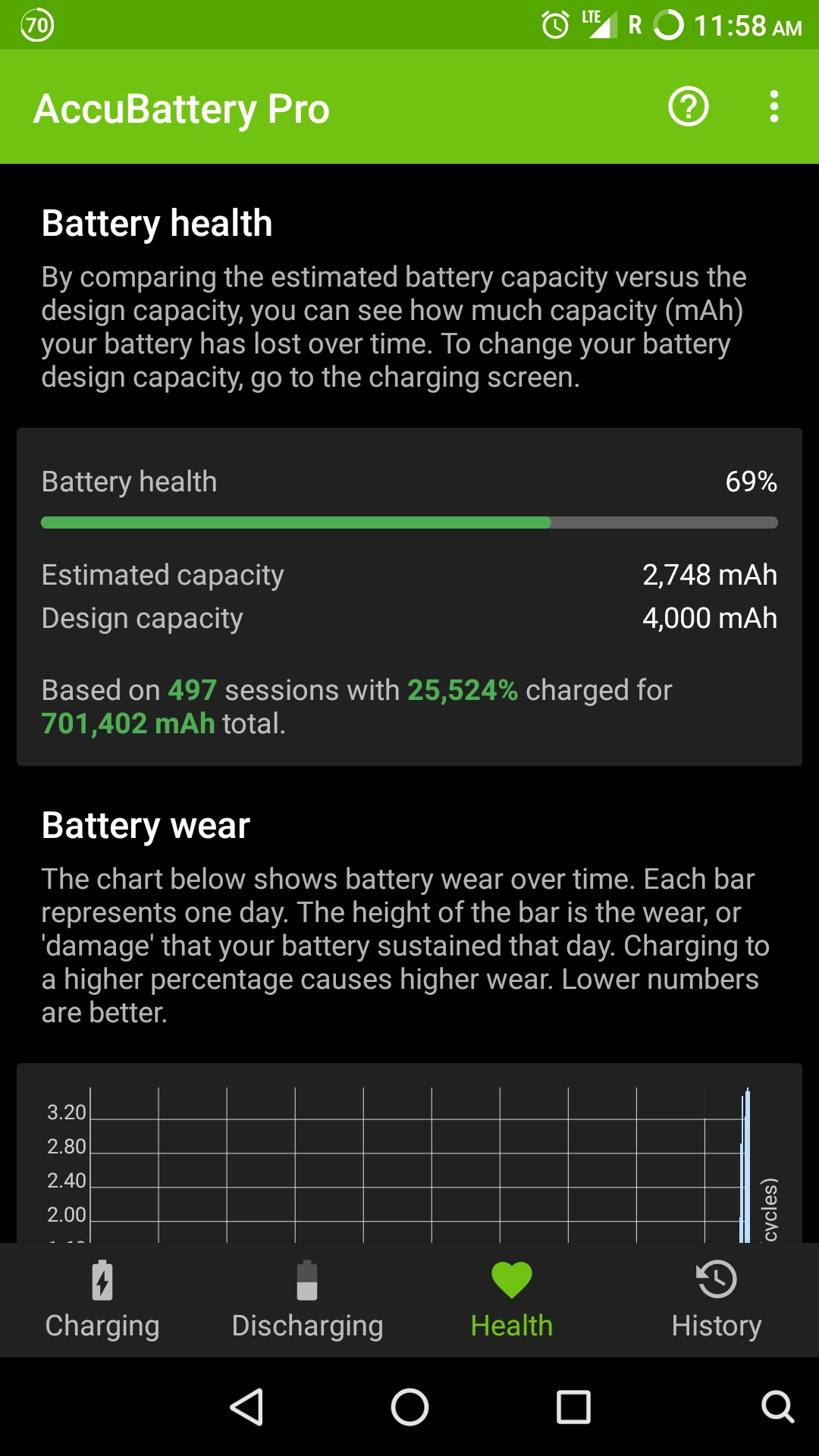 Kiểm tra độ chai pin trên huawei 5