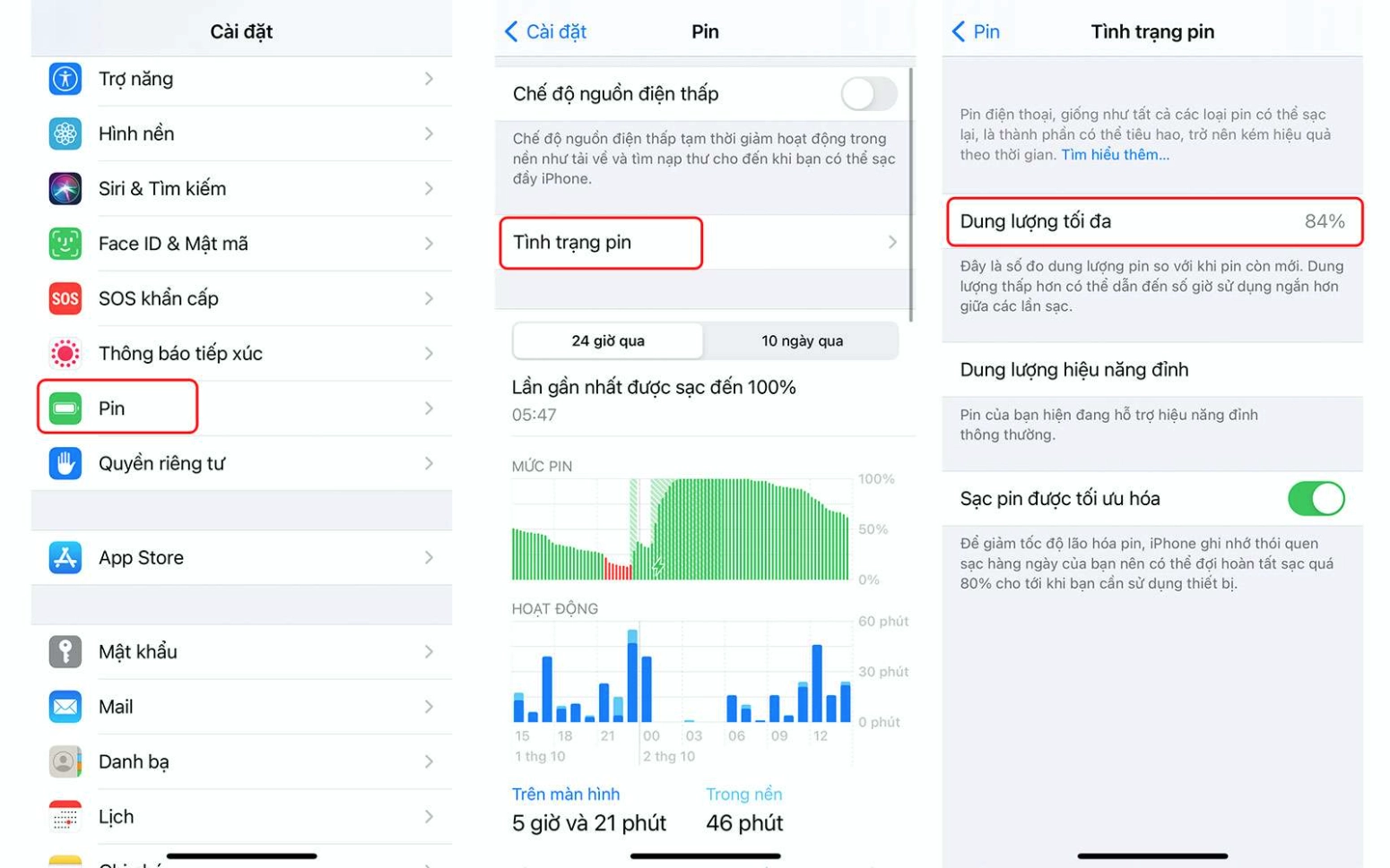 Biểu đồ pin của 1 điện thoại đang bị theo dõi