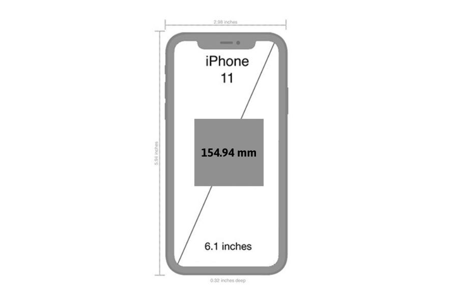 Kích thước màn hình iPhone 11 là 6.1 inch