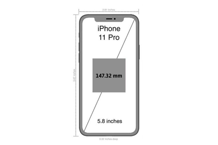 Kích thước màn hình iPhone 11 Pro là 5.8 inch