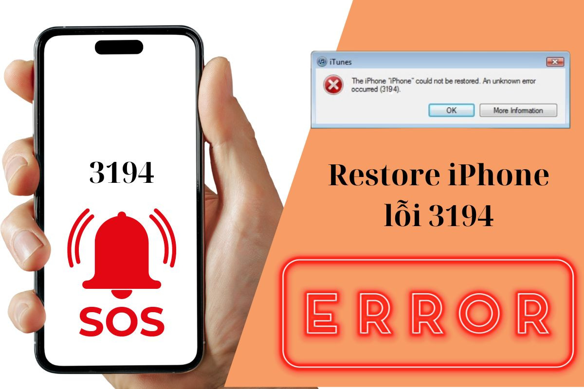 Khắc phục sự cố Restore iPhone lỗi 3194 thành công 100%