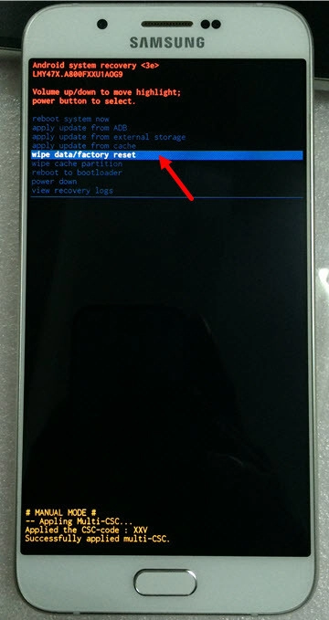 Samsung Galaxy A8 mở nguồn không lên 5