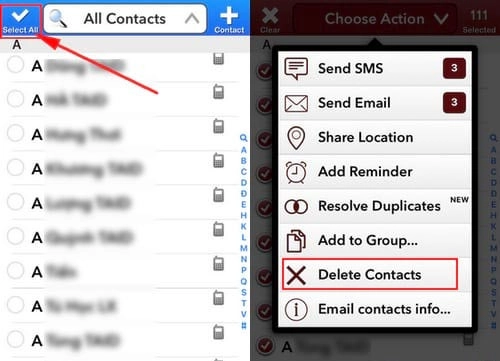 cách xóa danh bạ trên iPhone 15