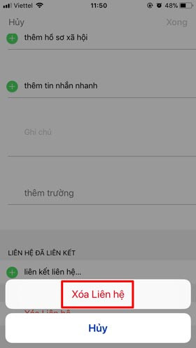 cách xóa danh bạ trên iPhone 6