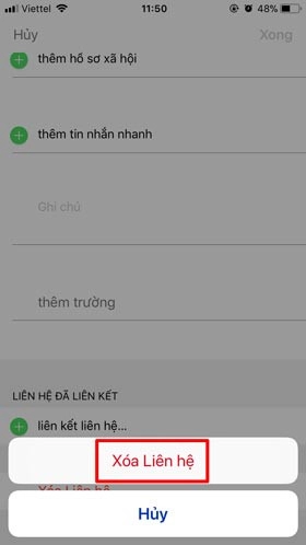 cách xóa danh bạ trên iPhone 6